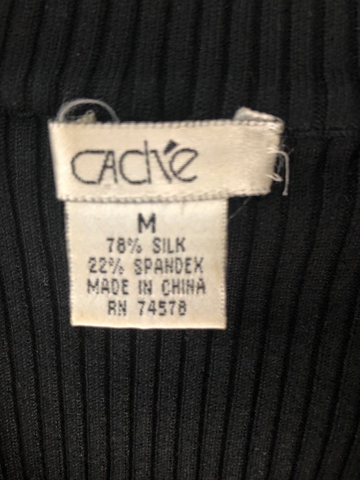 Cache Ribbed Black medium Sweater Turtleneck Long… - image 3