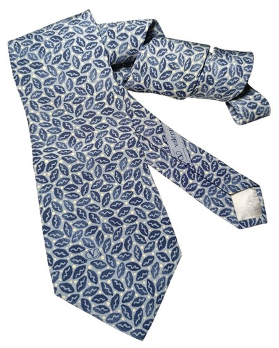 Valentino Tie Luxury Vintage Pure Silk Micro Pattern Blue Light Blue Mint 9,5 Cm - Foto 6 di 8