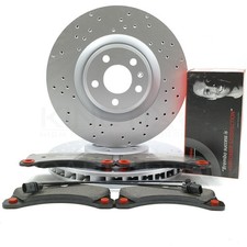 FOR PORSCHE MACAN 3.0 S 14-18 DRILLED FRONT BRAKE DISCS BREMBO PADS WIRES 350mm
