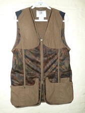 BERETTA BROWN & CAMO CLAY SHOOTING VEST LARGE SHOTGUN SKEET & GEL SHOULDER PAD