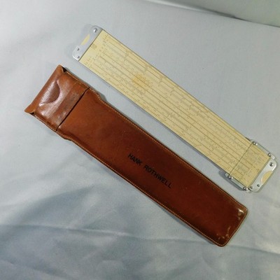 Pickett & Eckel Inc Slide Ruler Model 4 1949 Vector Hyperbolic Log Leather Case