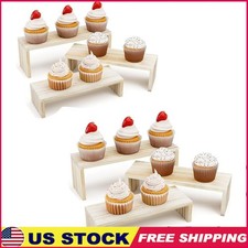 Wood Display Stand 6 Packs Layered Organizer Action Figures Crafts Jewelry New