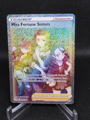 Miss Fortune Sisters (Rainbow Secret Rare) - 209/196 - Lost Origin - Pokemon TCG