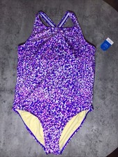 Girls XL 14-16 Lands End 1 Pee Swimsuit -purple And Pink CREORA Lands End