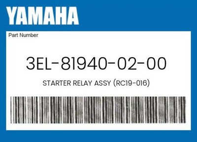Yamaha Genuine Starter Relay Assy (Rc19-016) - 3El-81940-02-00