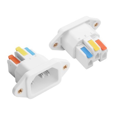 IEC C14 Solderless Quick-Connect Panel-Mount Plug, 10A 250V C14 Input Module ...