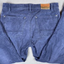 Orvis Corduroy Five Pocket Straight Leg Pants Men's Size 36x31 Blue Stretch