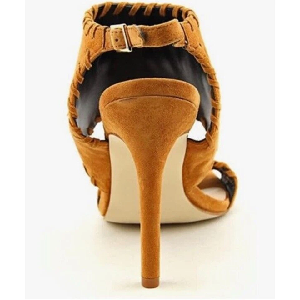 Nicole Miller Artelier 5,5 tacón alto con detalles de gamuza marrón con cordones Foto 4 de 4