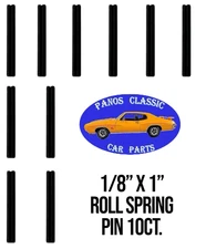 1/8" x 1" Roll Spring Tension Pin Fastener Slotted Plain Finish 10pc Set #868