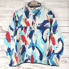 Patagonia Synchilla Snap T Fleece Womens M Feather Dance Blue Pullover Logo