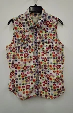 Roper Women's White/Multicolor Size XL Sleeveless Top