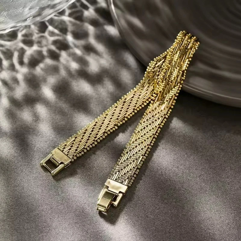 Damen Armband Gold 999 vergoldet 24 Karat Mesharmband Wasserfest B542D - Bild 2 von 4