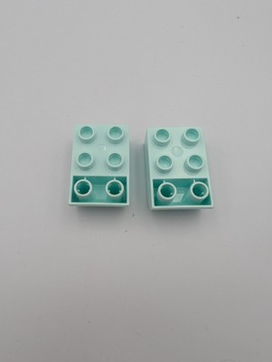 2x Lego Duplo Dach Stein helles Azur 2x3 negativ schräg abgerundet 10901 98252