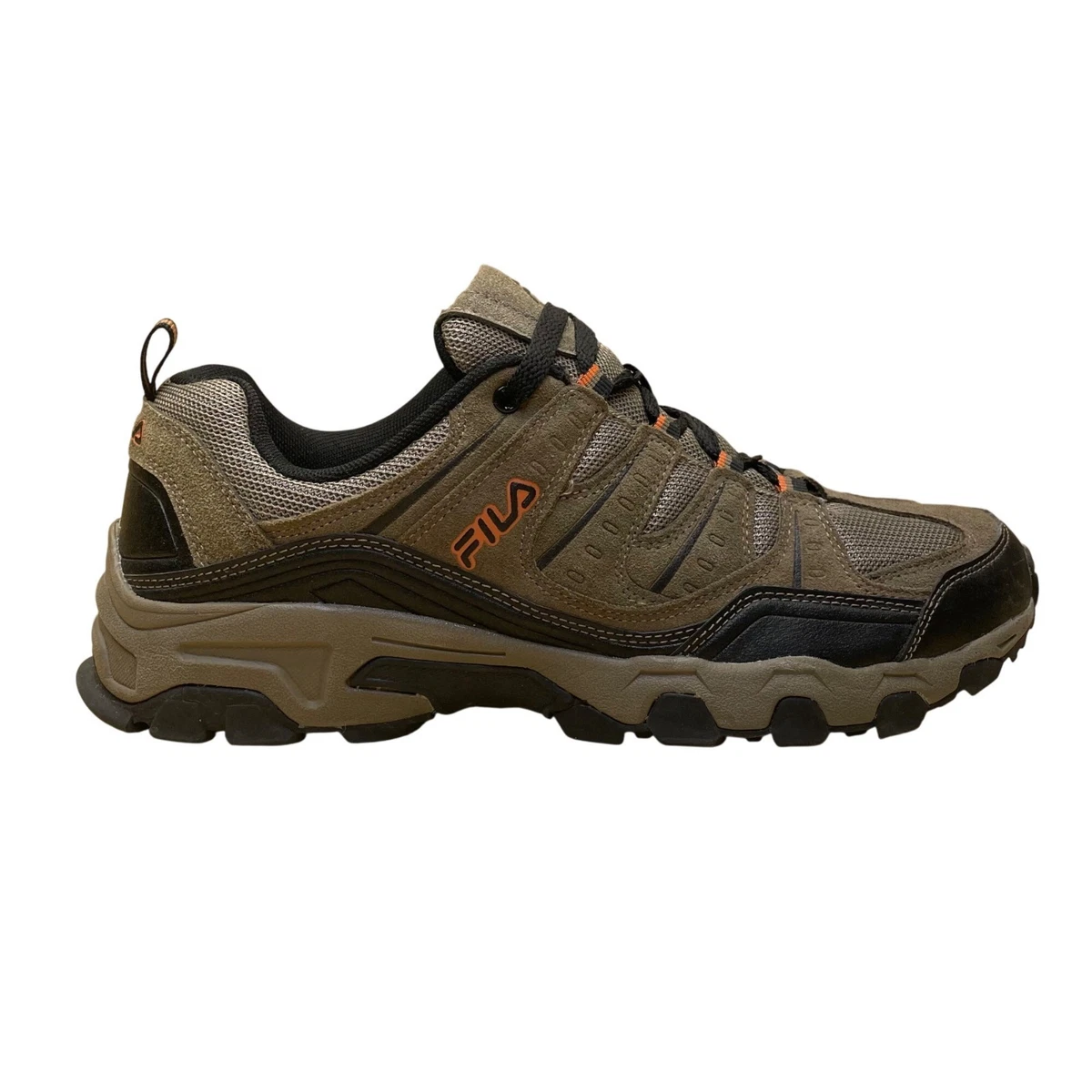 FILA All Terrain Hiking Boots Men\'s 13 Taupe Black Yellow Trail Shoes 1JM01570 Amazon.com | Fila Mens Grand Tier Mid, Color: Mbrn/Blk/Vorn  main image 3