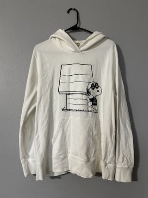 KAWS x Uniqlo x Peanuts Joe Kaws Doghouse Hoodie Mens XL White Sweatshirt