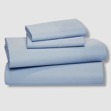 Sky Blue 500 Thread Count Wrinkle Resistant 4-Piece Sateen Sheet Set, King