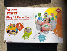 Bright Starts Playful Paradise Infant Vibrating Bouncer w/ Toy Bar, U-65