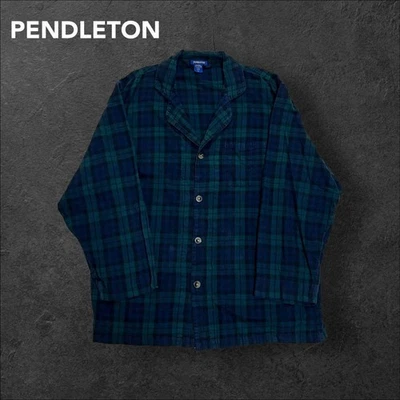 Veste Chemise PENDLETON En Coton À Carreaux Taille L Bleu Vert 76cm - Photo 1/4