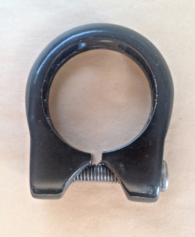 Black 35mm Bolt-on  Slotted Seatpost Clamp