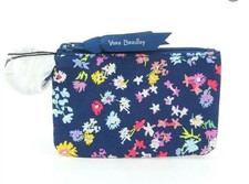 Vera Bradley Scattered Wildflowers Cotton Lighten Zip Id Case NWT