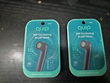 Quip 360 Oscillating Brush Head Black Soft Lot of 2 Packs 4 Heads NEW
