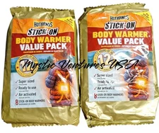 2x 8pk Hot Hands Stick-On SUPER SIZE ADHESIVE Body Warmers Value Pack Hands Back