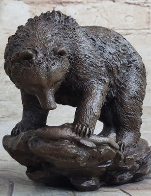 Kodiak Grizzly Bär Lodge Wildtiere Lodge Kunstwerk Bronze Statue Skulptur Dekor