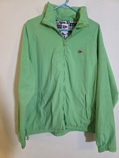Corner Store Hero Men's Sz XL Green Nylon Windbreaker Fabric Blk/WT Print Lined