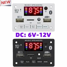 6V 12V Bluetooth 5.0 MP3 Decoder Board Module USB FM Radio TF Card Slot