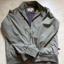 Vintage Sz M Woolrich Bomber Jacket Funnel Neck Windblock Zip Olive Green Coat