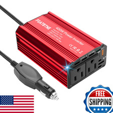 400W Power Inverter Fsatbtne Dc 12V To 110V Ac Car Plug Adapter Outlet