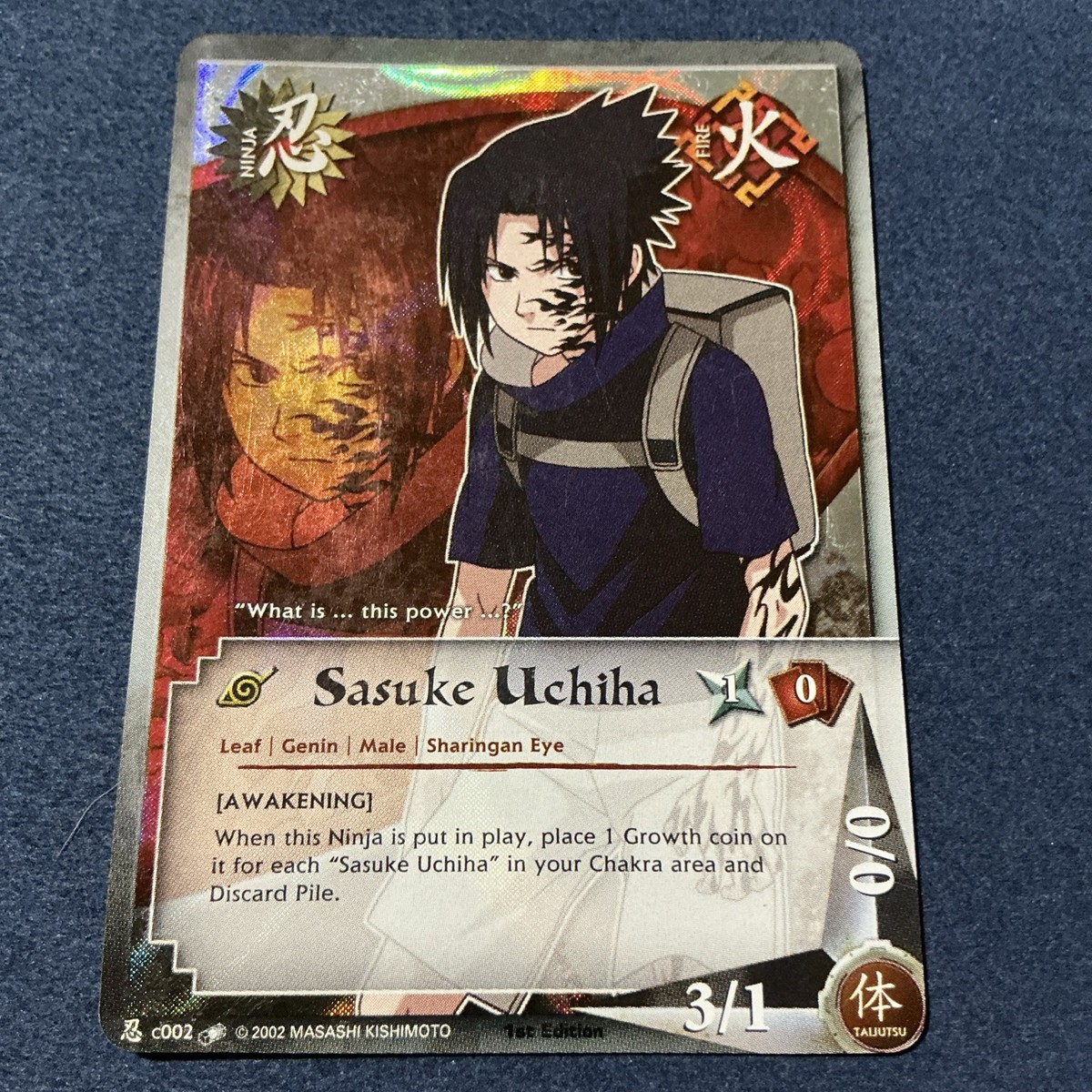 NARUTO CCG SASUKE UCHIHA #C002 Wavy FOIL 1ST ED | eBay