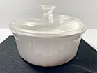 Vintage Corning Ware French White 1.5 Qt Casserole Dish F-5-B w/ Pyrex Lid G-5-C