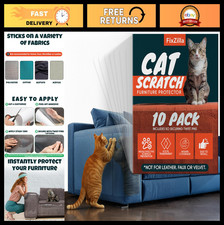 10-Pack Heavy-Duty Cat Scratch Furniture Protector - Easy Apply Sofa Shield Pi