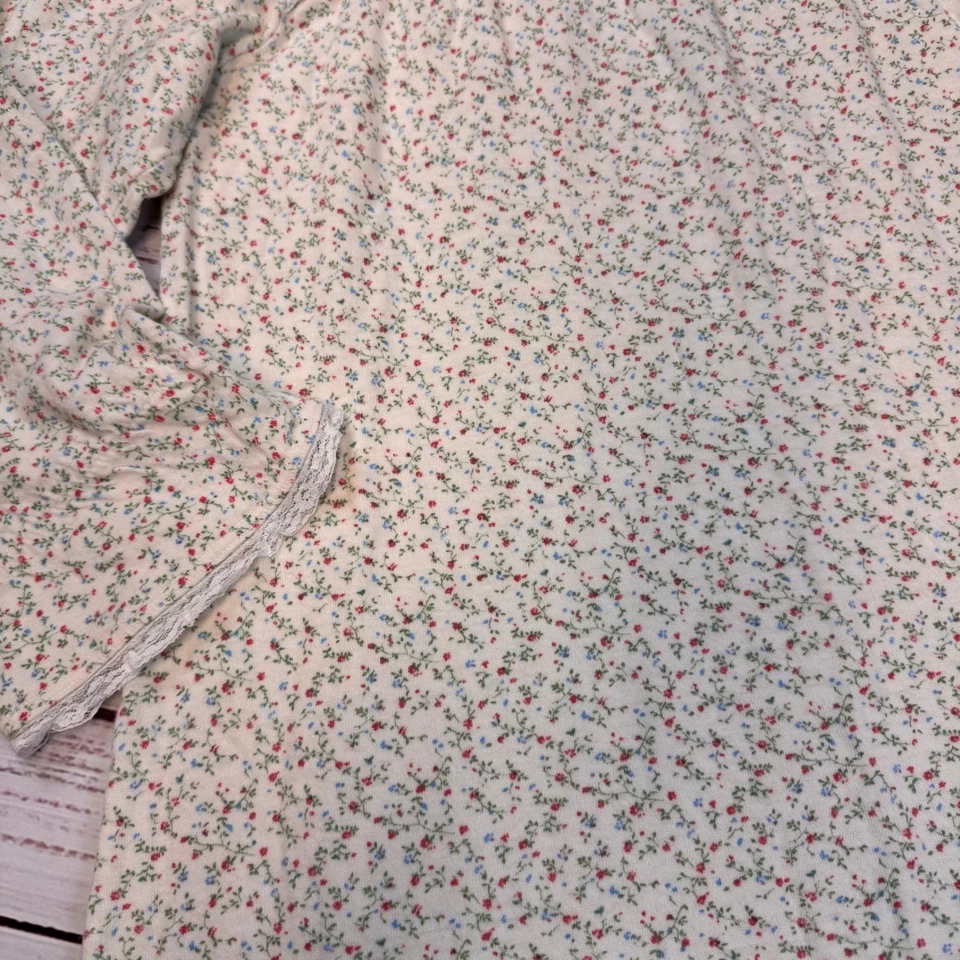 Duofold женщин два слоя ткани цветочный печать кнопка шеи ночная рубашка средний (читать) - Изображение 2 из 4