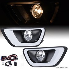 Fit For 2015-19 Chevy Colorado Lens Front Fog Light Wchrome Trim Bezelswitch