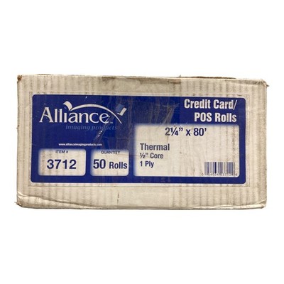 Alliance 2 1/4''x80' Thermal POS Adding Machine and Calculator Roll (50 Rolls)
