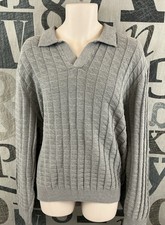 NEW The Original Ben Sherman Men XL Grey Heather V- Neck Collared Sweater 109