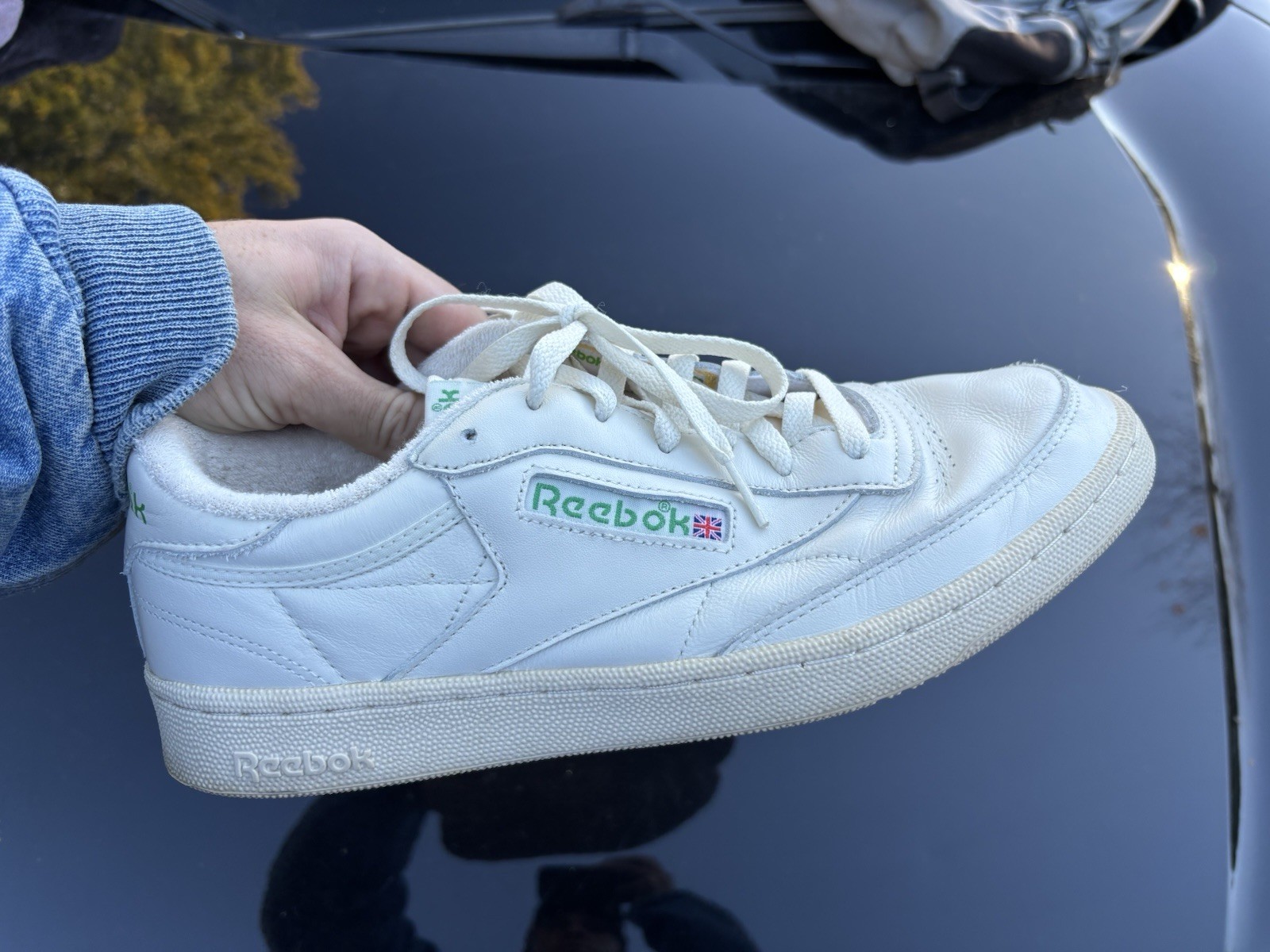 Reebok Club C 85 Vintage Womens Size 10.5 Shoes Chalk Off White Green Sneakers