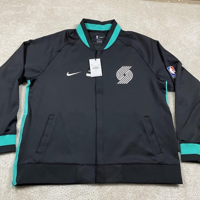#ad Portland Trail Blazers Jacket Mens 2XL Black NBA Basketball Nike City Edition $86.23