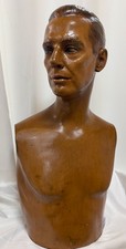 Présentoir torse mannequin homme vintage art déco années 40 bois moulé plâtre peint