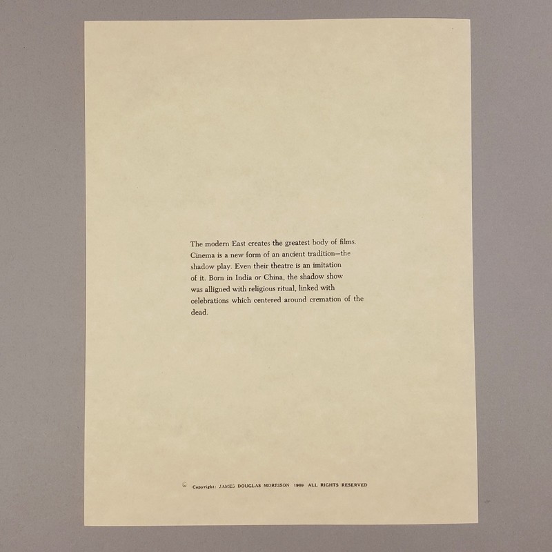 Image 4 of The Doors Movie Production Used Jim Morrison Poem "Cinema" Val Kilmer Prop