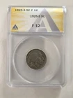 1925-S Buffalo Nickel ANACS  F-12. Rare With Date.