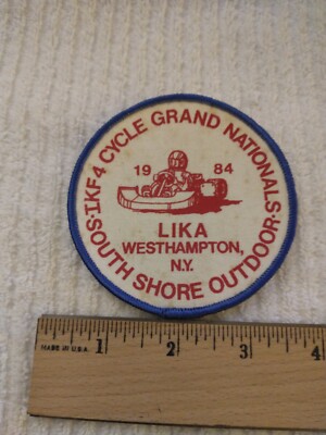Vtg L.I.K.A. 1984 Round Patch IKF 4 Cycle Grand Nationals Westhampton. NY