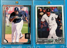 2015 BOWMAN - GRAY BORDER - JORDY LARA (RC) #63, Serial #/499 + 2015 Topps Debut