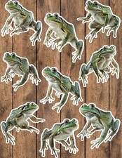 Green Leaping Frog Die Cut Stickers Set Scrapbooking Laptop Waterbottle