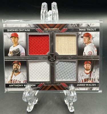 大谷翔平 RELICS CAREW/OHTANI/TROUT Ohtani, Trout, Rendon, Walsh 2022 Topps Museum Game-Used