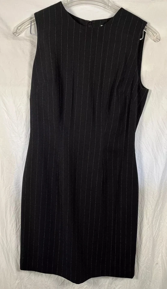 Amanda Smith Petite 3 Piezas Pantalón Traje Vestido Conjunto Pin Rayas Negro Talla 2P Foto 3 de 4