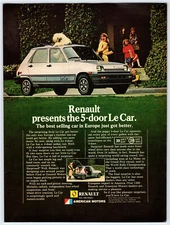 1981 RENEAULT 5-DOOR LE CAR AUTOMOBILE Vintage 8" X 11" Magazine Ad 1980's M668