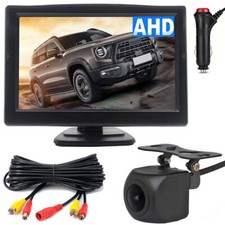 AHD Vehicle Backup Camera Waterproof Night Vision  5" Car Rear View Monitor